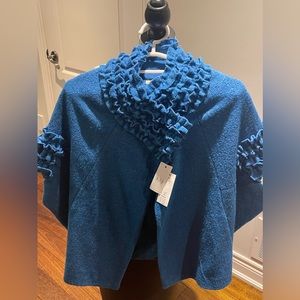 Avant Garde Peacock Blue Cropped Jacket Size XL